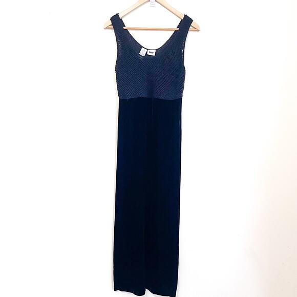VTG Y2K Whimsigoth Bead Silk Velvet Maxi Dress Gown Size 2 Black Fairy Vamp Glam - Picture 1 of 8